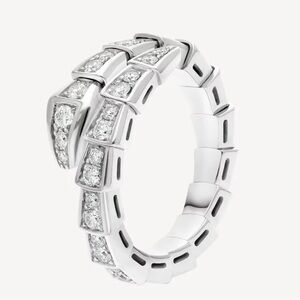 Serpenti crystals lux silver wedding ring